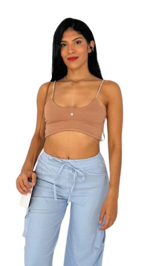 CROP TOP CON BRILLANTES