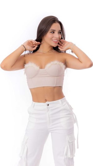CORSET DE COPAS Y PLUMAS
