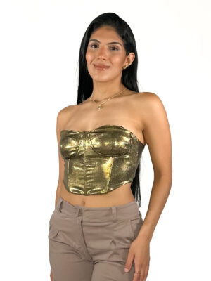 CORSET TIPO STRAPLESS DE COPA DE TELA