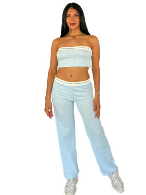 CONJUNTO DE PANTALON Y TOP CON FAJON ESTILO STRAPPLESS